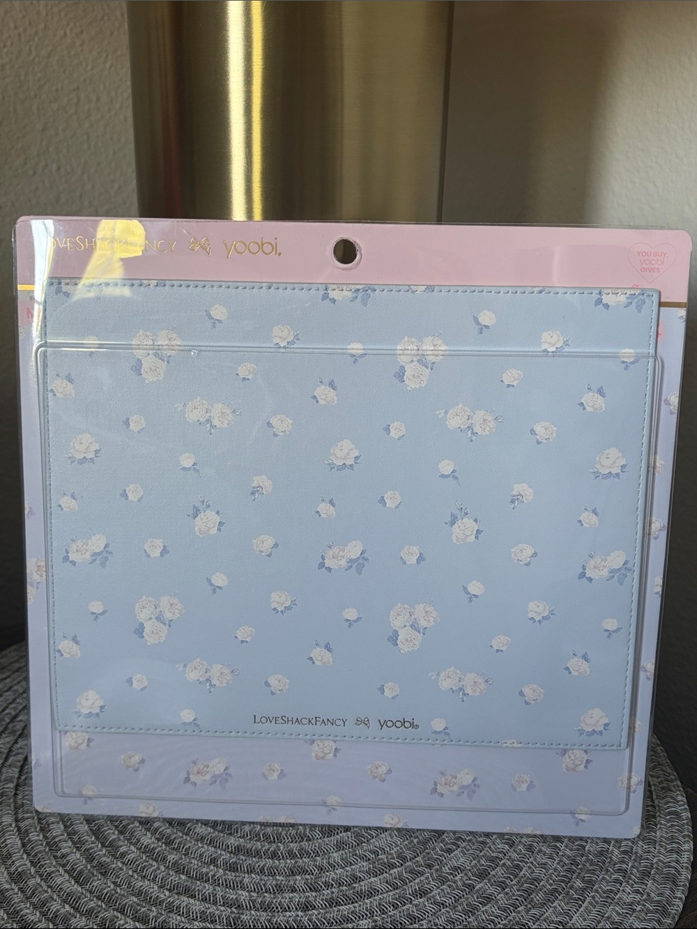 Love Shack Fancy X Yoobi Everblooming Rosettes Mouse Pad Breezy Blue